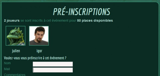 3 - Vos joueurs peuvent s'inscrire sur la fiche de votre événement, mais vous pouvez également demander à la boutique de trouver des joueurs. Vous pouvez à tout moment modifier le nombre de places disponibles.